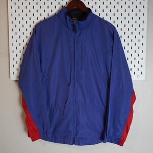 REI Women's Jacket Full Zip Blue‎ Red Lightweight Outdoor Hiking Windbreaker
